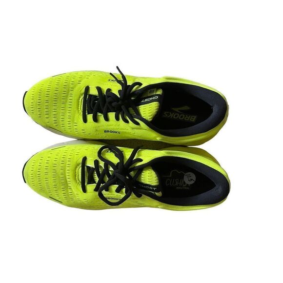 Brooks Ghost Mens Neon Green Lace Up Road Sneakers Athletic Running Shoes 11.5 - Picture 8 of 12